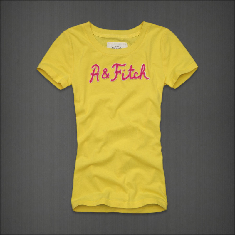 Abercrombie Fitch Mujeres De Cuello Redondo Corto Remera AF8203